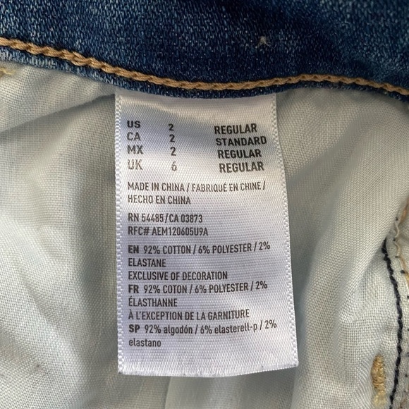 AMERICAN Eagle High Rise ripped Jeggings blue size 2 🌸 - Picture 9 of 11